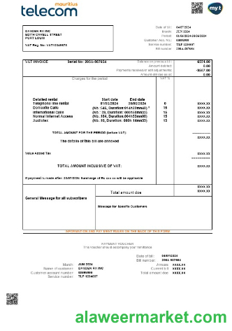Mauritius_Telecom_Mauritius_business_utility_bill_template_in_Word